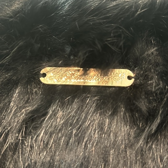 La Fiorentina black rabbit fur open front vest women’s size medium new w tag top - Picture 3 of 6